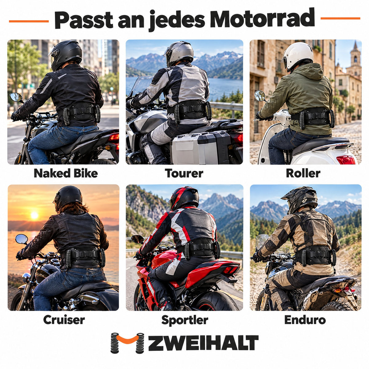 Zweihalt passt an jedes Motorrad